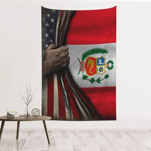 Miniatura 18 de Tapiz de mitad de bandera estadounidense y bandera de Jamaica de 60 x 40 pulgadas, divertido tapiz estético, arte de pared para dormitorio, sala