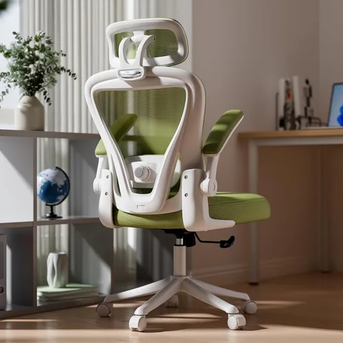 Miniatura 11 de SeekFancy Silla de Oficina Ergonómica M903, Silla de Escritorio para Computadora con Ruedas, Silla de Oficina de Malla de Respaldo Alto con Soporte