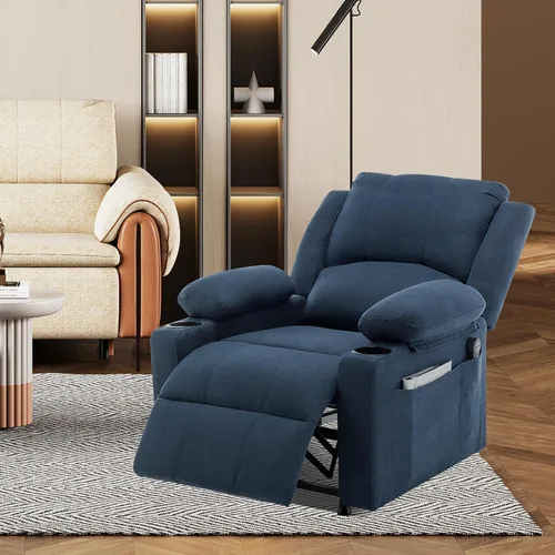 Miniatura 3 de Silla reclinable eléctrica, sofá reclinable para adultos, asiento tapizado de punto de calefacción, asiento de teatro, sofá individual con bolsillos