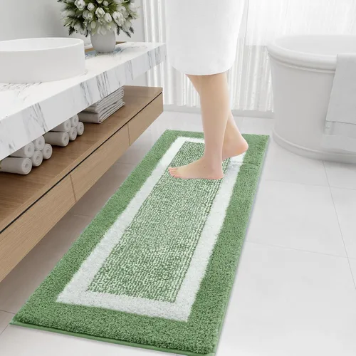 Miniatura 72 de OLANLY Alfombras de baño 24x16, tapete de baño de microfibra extra suave y absorbente, antideslizante, lavable a máquina, alfombra de baño esponjosa