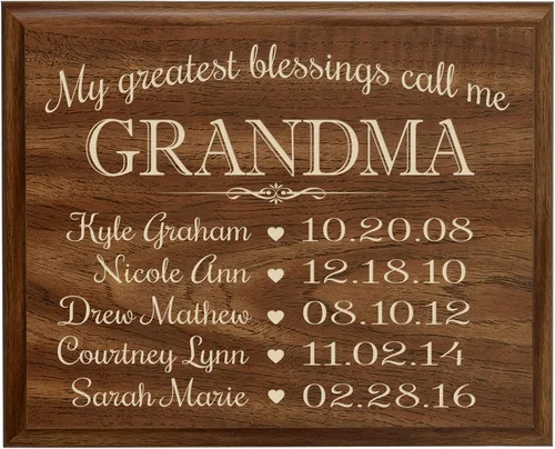 Miniatura 6 de LifeSong Milestones Regalos personalizados para abuela con placa de año establecido con nombres de niños y fechas para recordar mis mayores Cereza