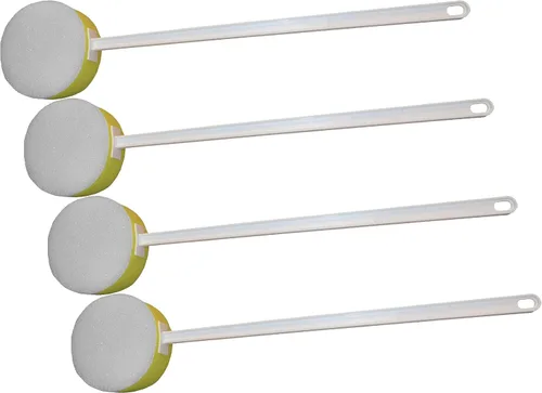 Miniatura 4 de Rehabilitation Advantage Esponja de baño de mango largo con limpiador de lufa – Mango extra largo de 18 pulgadas, esponja amarilla suave de 5 x 2