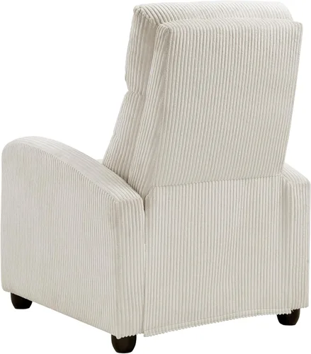 Miniatura 16 de Lexicon Sillón Reclinable de Pana con Respaldo Abatible, Silla de Brazo Reclinable con Respaldo de Empuje, Marco de Madera Maciza y Base de Metal