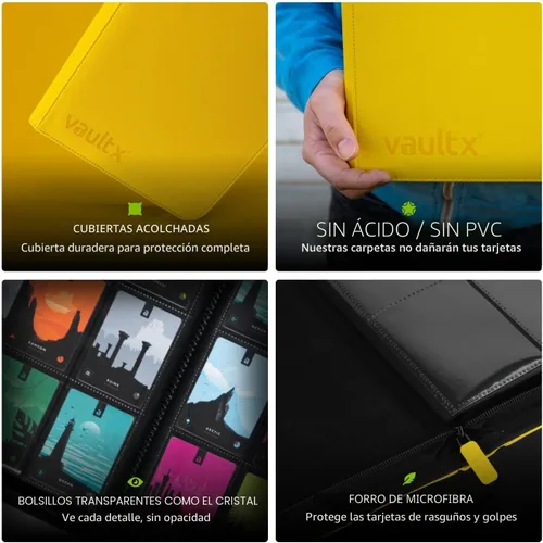 Miniatura 6 de Vault X Carpeta de 12 bolsillos con cremallera para tarjetas coleccionables – 480 tarjetas, material de álbum Exo-Tec premium, 20 páginas de carga