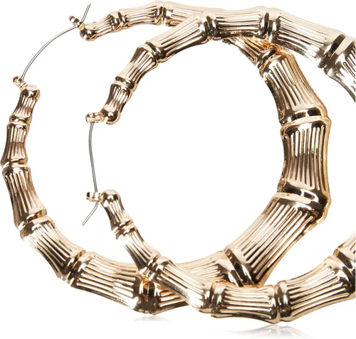 Miniatura 2 de Guess Pendientes de aro de bambú para mujer, color dorado, talla única, Metal
