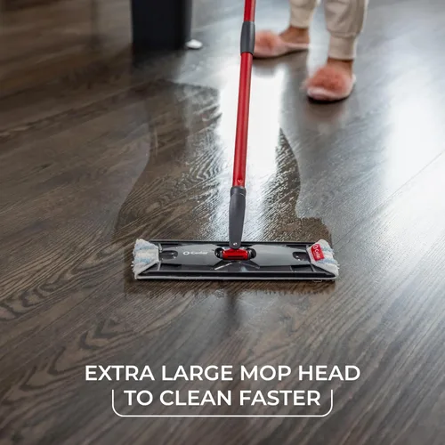 Miniatura 9 de O-Cedar H2prO Sistema de trapeador plano Herramienta de limpieza rápida Limpia con agua limpia Mopa de microfibra reutilizable y lavable a