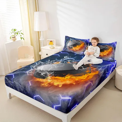 Miniatura 26 de Sábana bajera de galaxia tamaño individual, juego de ropa de cama con purpurina degradado para niños, niñas, niños y mujeres, decoración