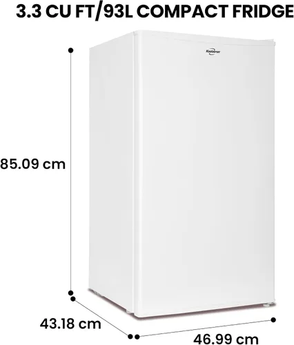 Miniatura 7 de Koolatron Refrigerador compacto con congelador, 3.2 pies cúbicos (91L), blanco, diseño de respaldo plano que ahorra espacio, puerta reversible