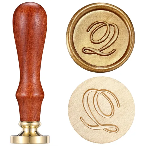 Miniatura 15 de Yoption - Sello de cera con diseño de letra del alfabeto y cabeza de latón retro, sello clásico