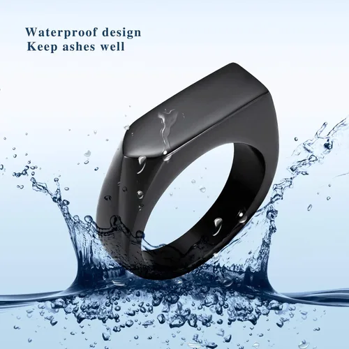 Miniatura 5 de Joyería de cremación para cenizas, geometría, estilo simple, anillo conmemorativo para cenizas, soporte para cenizas con kit de relleno, anillo