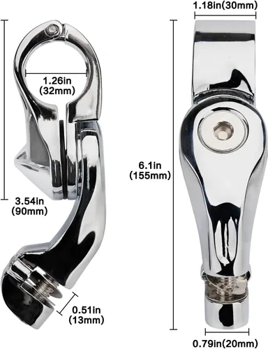 Miniatura 6 de Kit de montaje de clavija de carretera en ángulo largo de 1-1/4 pulgadas para Harley Touring Road King Street Glide Road Glide Electra Glide Softail