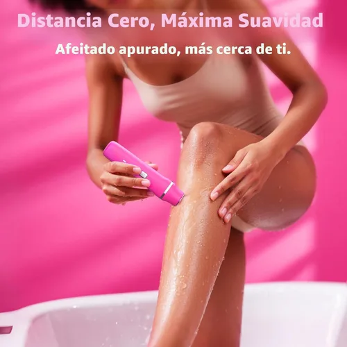 Miniatura 6 de Risina Recortadora de bikini eléctrica para mujer, afeitadora recargable 3 en 1, impermeable, removedor de vello púbico inalámbrico, portátil, sin