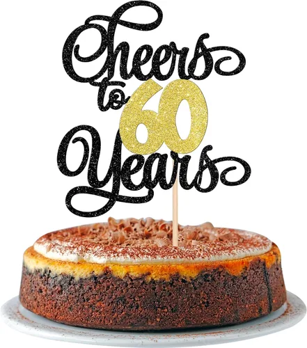 Miniatura 13 de 1 pieza de decoración para tartas de 40 años con purpurina para pastel de 40 años, 40 años, decoración fabulosa para tartas de cumpleaños de 40 Negro