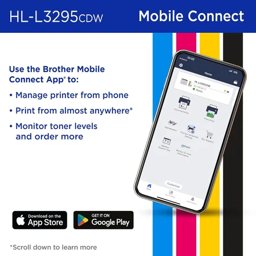 Miniatura 5 de Brother HL-L3295CDW Impresora Digital Compacta Inalámbrica a Color con Salida de Calidad Láser, Dúplex, NFC, Móvil y Ethernet Incluye Prueba