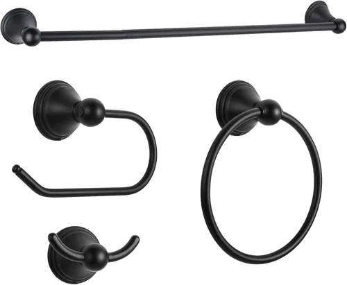 Miniatura 10 de FILTA Juego de accesorios de baño de níquel cepillado, juego de 4 toallas con toallero de 18 o 24 pulgadas Cromo pulido