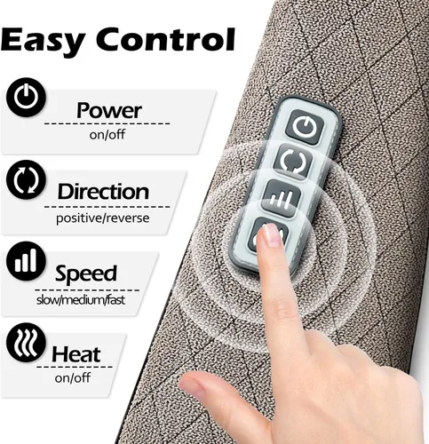 Miniatura 3 de Blue Elf almohada Shiatsu eléctrica para masaje de cuello y espalda con amasado 3D y calor para hombro, parte baja de la espalda, pies y piernas