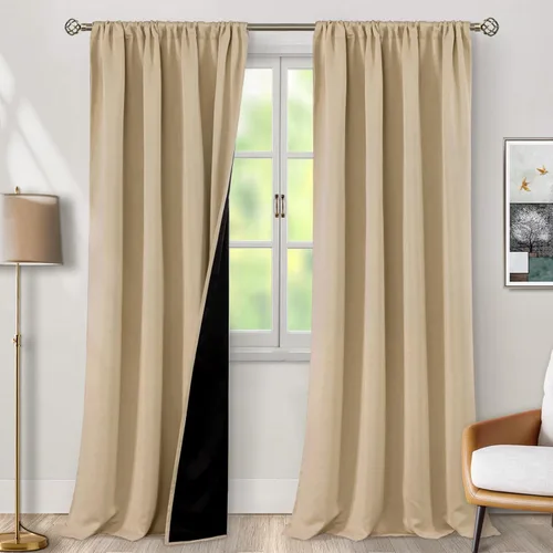 Miniatura 18 de BGment - Cortinas opacas para sala de estar de 63 pulgadas de largo, juego de 2 paneles, cortinas para oscurecer toda la habitación, cortinas