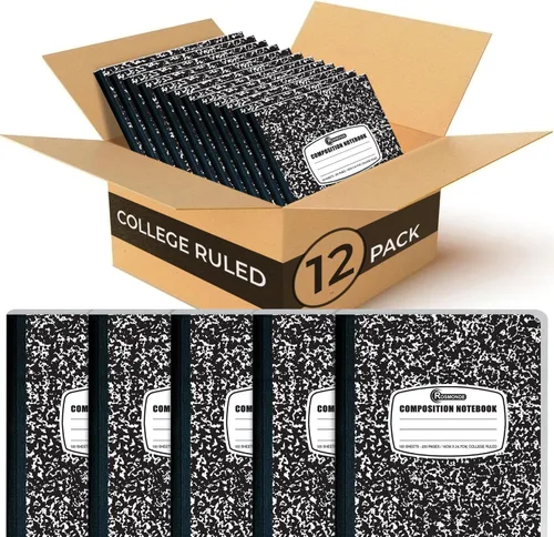 Miniatura 10 de Rosmonde Cuadernos de composición con rayas universitarias, paquete de 5, 200 páginas (100 hojas), 9-3/4 x 7-1/2 pulgadas, libro de composición