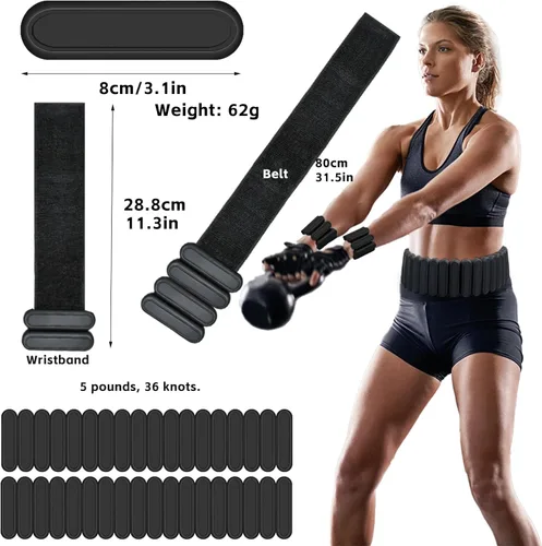 Miniatura 2 de Cinturón con peso ajustable de silicona para mujeres y hombres – Cinturón con peso para caminar y hacer ejercicio con pesas extraíbles – Gimnasio