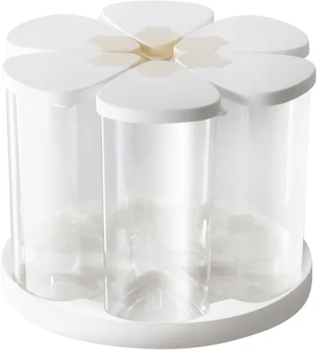 Dispensador de granos – Contenedor de almacenamiento giratorio de 6 rejillas, dispensador de cereales y aperitivos, mantiene la harina, el azúcar,