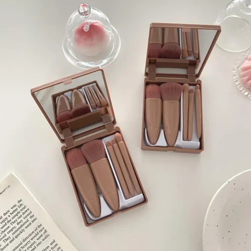 Miniatura 5 de Juego de brochas cosméticas de mini función completa, espejo de maquillaje, fácil de transportar, juego de brochas de maquillaje de viaje