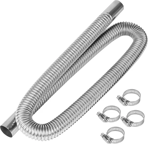Miniatura 14 de Manguera de escape de acero inoxidable de 23.6 pulgadas, 1.0 in/1 pulgada de longitud de la manguera de ventilación de gas diésel, tubo de escape