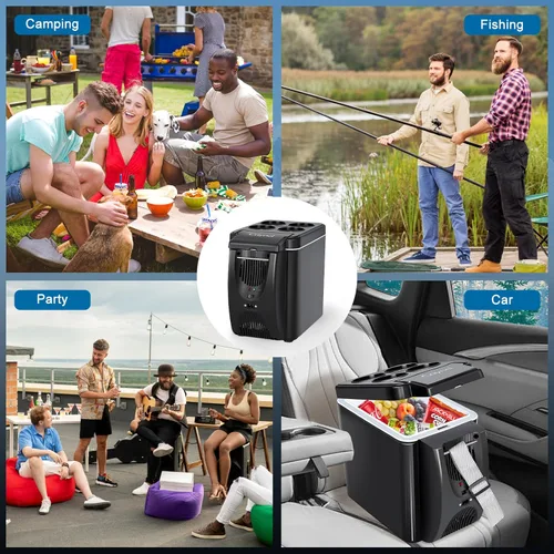 Miniatura 4 de CAYNEL Termoeléctrico Personal de 12V 6 Cuartos, Capacidad de 6 Litros, Enfriador Calentador Eléctrico Portátil con 12V DC, Refrigerador Pequeño