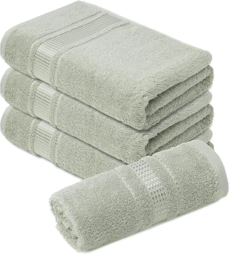 Miniatura 37 de Melissa Linen Toallas de Punta de Dedos Paquete de 4, 100% Algodón Turco, Toallas de Mano Pequeñas para Cuerpo y Cara, 12 x 18 pulgadas, Suaves