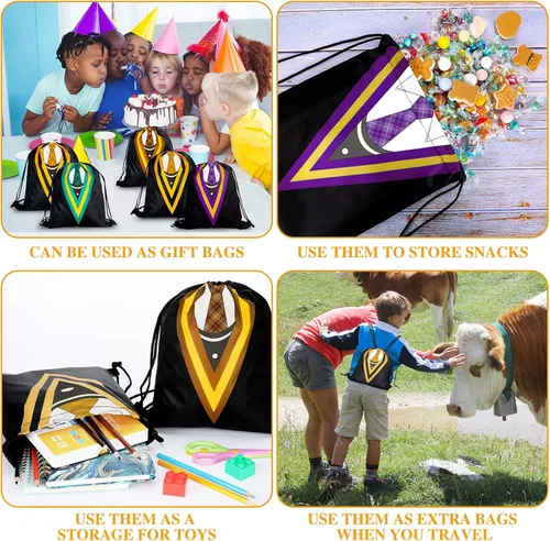 Miniatura 6 de Saintrygo 24 bolsas de regalo de mago mágico para fiestas escolares, con temática mágica, mochila con cordón, mochila de regalo de mago, suministros