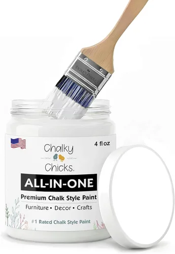 Miniatura 12 de Chalky Chicks - Pintura mate a la tiza, no requiere lijado, 4 onzas líquidas, color gris oscuro (Gun Metal Gray), para muebles, pintura sin Gris