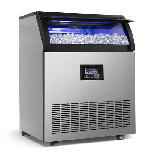 Miniatura 10 de Máquina comercial para hacer hielo de 120 libras/24 horas con capacidad de hielo de 35 libras, 45 cubos de hielo transparentes listos en 11-20