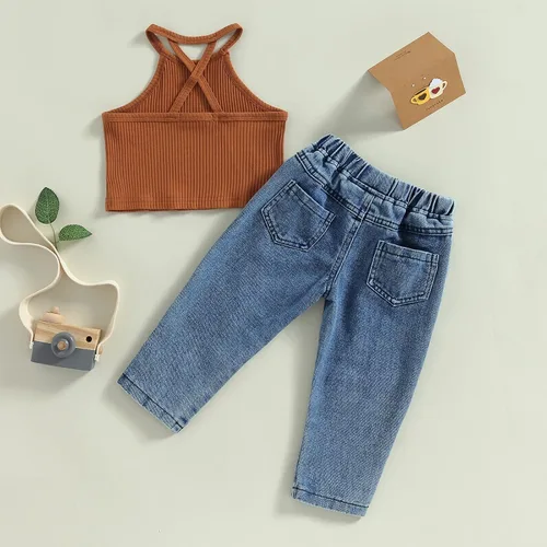 Miniatura 6 de GOOCHEER Conjunto de ropa de manga larga para niña pequeña, camisa y pantalones para niña, conjunto de ropa de primavera, otoño e invierno