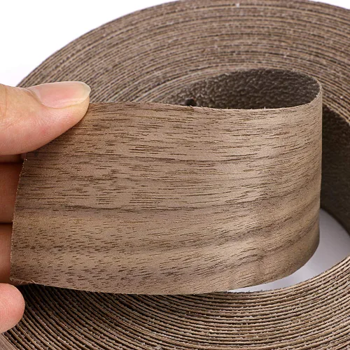 Miniatura 3 de Skelang Cinta de madera de nogal, para planchar, con adhesivo termofusible, cinta de madera flexible (2 pulgadas x 50 pies)