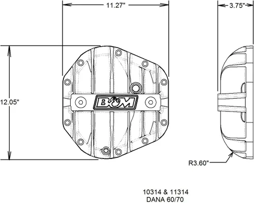 Miniatura 2 de B&M 10314 Tapa diferencial para Dana 60/70