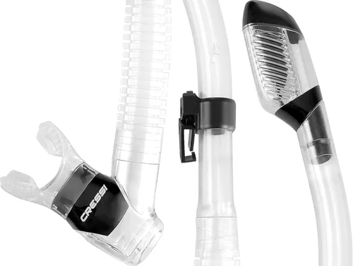 Miniatura 3 de Cressi Adult Diving Dry Snorkel with Splash Guard and Top Valve - Supernova Dry: Designed in Italy Transparente/Negro [D]