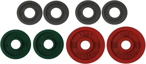 Miniatura 2 de Ader Precision Color Metal Olympic Kilo Gram Placas 6 PRS Color 55.1 lbs
