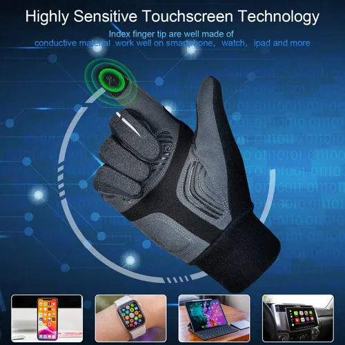 Miniatura 3 de Souke Sports Guantes de ciclismo de invierno para hombres y mujeres, guantes acolchados para pantalla táctil, resistentes al agua, resistentes al