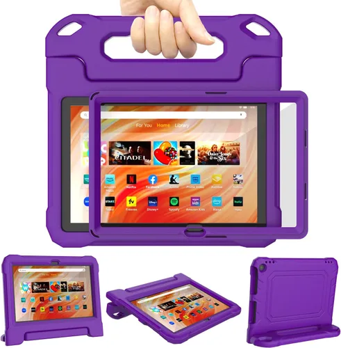 Miniatura 7 de DJ&RPPQ Funda para tablet infantil de 10 pulgadas, a prueba de golpes, con asa protectora, color negro