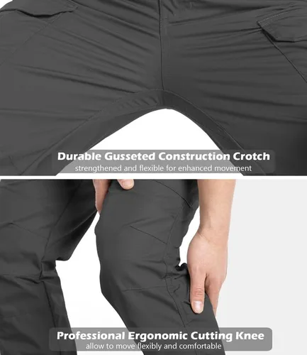 Miniatura 5 de NAVEKULL Pantalones tácticos para hombre, ligeros, antidesgarros, militares, para senderismo, trabajo, con 9 bolsillos