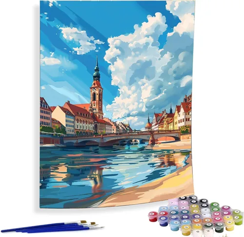 Miniatura 6 de Diymood Kits de pintura por números para adultos, esqueleto, pintura al óleo, pintura al óleo, pintura acrílica por números, kits para niños