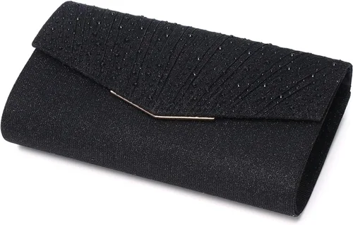Miniatura 3 de Gurina Bolso de noche para mujer, bolso de mano con diamantes de imitación, lentejuelas con purpurina, bolso cruzado para mujer, fiesta de boda