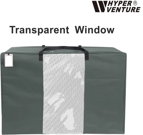 Miniatura 4 de HYPER VENTURE Bolsa de almacenamiento plegable para colchón, funda de transporte duradera para colchones dobles de hasta 6 pulgadas, color gris