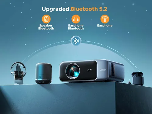 Miniatura 4 de Proyector con enfoque automático/soporte 4K con WiFi 6 y Bluetooth 5.2, YABER Pro V9 nativo 1080P para películas al aire libre, Keystone 6D