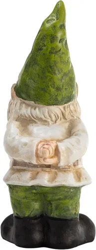 Miniatura 9 de Alpine Corporation Estatua Decorativa de Gnomo de Jardín Tradicional para Exteriores de 12 Pulgadas de Alto para Patio Gnomo de jardín tradicional