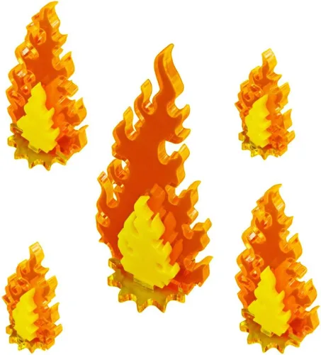 Miniatura 7 de LITKO Juego de marcadores Inferno Pequeño Juego de 7 Marcadores de llama fluorescente de 1.339 in Compatible con juegos de guerra de mesa