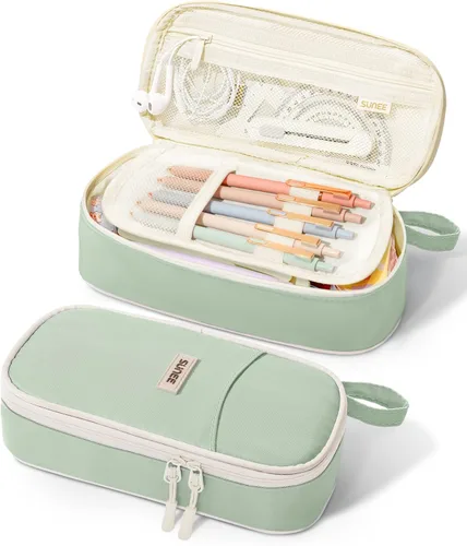 Miniatura 14 de Estuche Lindo para Lápices SUNEE, Funda Estética para Bolígrafos, Bolsa Grande para Lápices de Color con Cremallera, Almacenamiento y Organizador