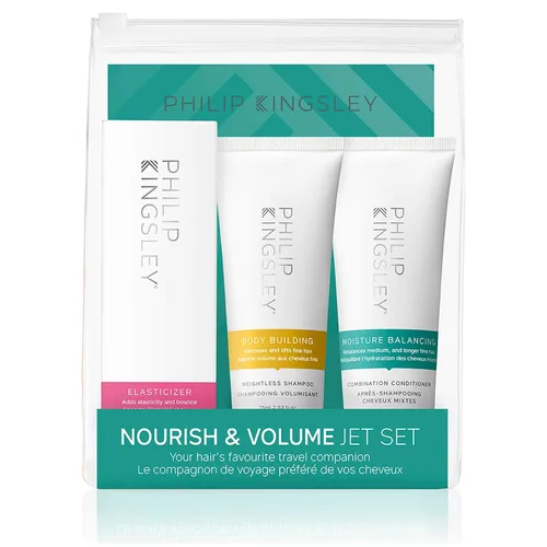 Philip Kingsley Set de viaje para el cuidado del cabello: champú voluminizador, acondicionador y mascarilla de acondicionamiento profundo para