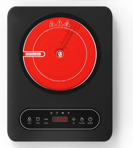 Miniatura 10 de GIHETKUT Placa de Cocción Eléctrica, Estufa Eléctrica Empotrable y de Encimera, Quemador Eléctrico de 2100W 110V, 9 Niveles de Calentamiento