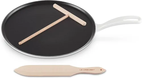 Miniatura 15 de Le Creuset Sartén Crepe Redonda Tradicional de Hierro Fundido Esmaltado, 10.25 Pulgadas, Alcachofa
