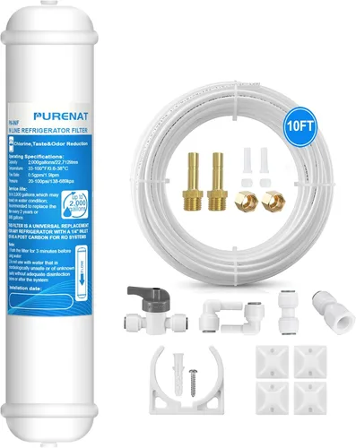 Miniatura 8 de Filtro de Agua en Línea para Refrigerador y Máquina de Hielo (Paquete de 2), Repuesto de Filtro de Carbón Post de Conexión Push de 1/4" para Sistema
